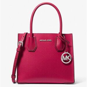New Michael Kors Mercer Medium Messenger Crossbody Dark Raspberry with Dust bag